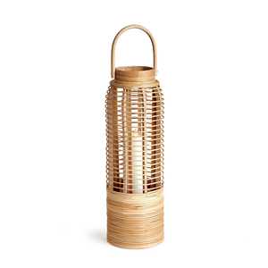 Cozy <b>Rattan</b> Tall <b>Lantern</b> Handwoven Wicker Candle Light Holder Cylindrical Design Natural Decorative Lighting For Home And Hotel - Product Image 1