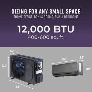 เครื่องปรับอากาศ Stealth Solar Ready 12,000 BTU 22.5 SEER สำหรับใช้ในบ้านและโรงแรม - Product Image 2