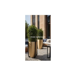 Macetas de flores ecológicas duraderas chapadas en cromo de Metal de latón hechas a mano para flores artificiales hogar jardín uso interior/exterior - Product Image 1