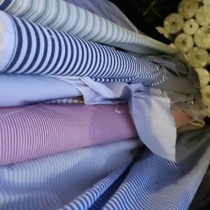 Made in Korea Cotton Woven Stripe Print Fabric Cool Hygienic Lightweight for Student Uniform Shirt Men Women Dress - Product Image 1