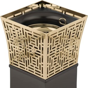 Brûleur d'encens de luxe ajouré en noir mat et or, élégant porte-bakhoor arabe pour la décoration intérieure et les cadeaux de Ramadan - Product Image 1