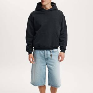 Sudaderas de algodón 100% para hombres y mujeres Sudaderas con capucha de algodón 100% Sudaderas de algodón de la industria directa Sudaderas con capucha de color negro personalizadas - Product Image 1