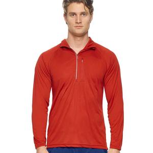 Chaqueta de manga larga de entrenamiento con cremallera de cuarto de poliéster 100% al por mayor para hombres - Product Image 4