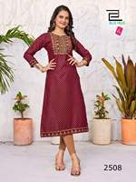 Kurti en rayonne de taille et de couleur personnalisables, tissu écologique pour un usage régulier et décontracté, production quotidienne