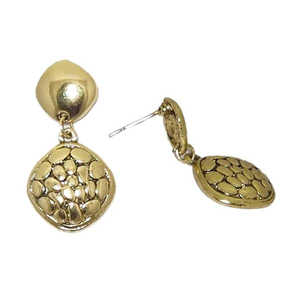 Tip Top Fashions Boucles d'oreilles créoles en or 14K/18K plaqué or antique avec clous en diamant pour cadeau - Product Image 1
