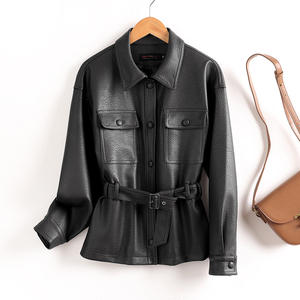 2025 chaqueta de cuero de patrón sólido con estilo fresco de gama alta para mujer cierre de un solo botón mismo estilo suelto de talla grande Casual - Product Image 1