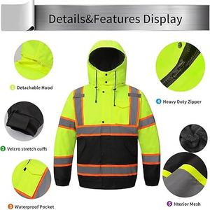 Chaquetas DE SEGURIDAD reflectantes personalizadas de construcción de alta visibilidad hechas por Dress Sports - Product Image 4