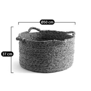 Cesta grande redonda de jacinto de agua con 4 asas, cesta de almacenamiento hecha a mano, venta al por mayor, ecológica, hecha en Vietnam - Product Image 3
