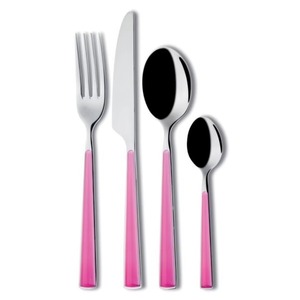 Cubiertos de acero inoxidable con acabado Chapado en Color plateado, cubiertos para el hogar, boda, fiesta, uso de mesa, juego de 5 con mango de 2 tonos Colot - Product Image 6