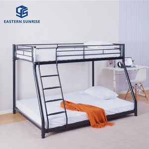 Lit <span class=keywords><strong>superposé</strong></span> en métal de couleur noire pour la chambre des enfants, lit gain de place pour <span class=keywords><strong>2</strong></span> personnes, lit <span class=keywords><strong>superposé</strong></span> en métal double sur grand lit - Product Image 1