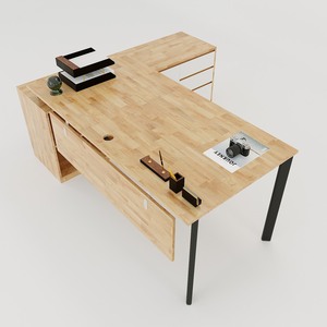 Escritorio Ejecutivo Ovalado Contemporáneo HBOV022-180x160, Requiere Ensamblaje, Material MFC, Acero Inoxidable, para Muebles de Oficina, Gerentes - Product Image 1