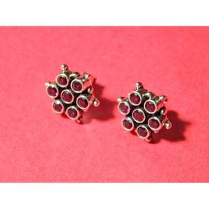 925 argent Sterling rubis boucle d'oreille goujon à la main princesse coupe pierres précieuses bijoux cadeau pour filles et femmes E0783-GS - Product Image 4