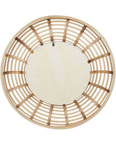 Espejo de ratán redondo natural para colgar en la pared, respetuoso con el medio ambiente, diseño del sudoeste hecho a mano en Vietnam para la decoración del hogar - Product Image 1