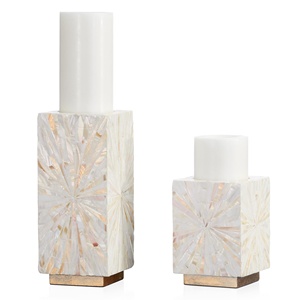 Bougeoirs incrustés de nacre de haute qualité lanternes et bocaux à bougies OEM bonne qualité MOP Bakhoor porte-encens en gros - Product Image 1