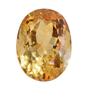 Gemas de Ceilán, Citrino Natural Sunehla de 5.25 a 5.5 Ratti, Gema Suelta Certificada, Sustituto de Pukhraj, Color Amarillo, Corte Esmeralda Ovalado - Product Image 1