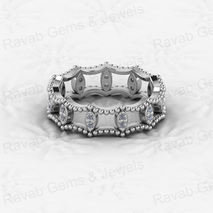 Vente chaude véritable 925 en argent Sterling or Vermeil torsadé cercle perlé infini éternité bande CZ femmes bague pour bijoux fins - Product Image 4