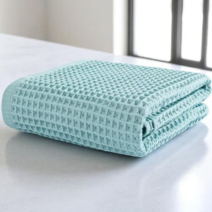 100% Premium coton gaufré armure visage serviettes serviette de bain personnalisé couleur unie Top Notch qualité nid d'abeille serviette de luxe - Product Image 4