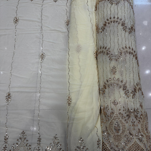 Tissu en Chiffon Georgette Premium à Perles pour la Confection de Saris, Dupattas, Lehengas, Robes, Tenues de Mariage, de Fête et de Haute Couture - Product Image 1