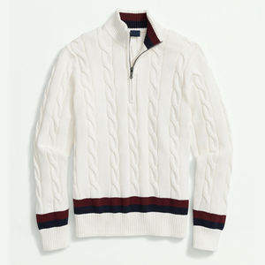 Unisex Solid Anti-Wrinkle Breathable Long-Sleeve Casual Slim Half <b>Zip</b> Knitted Pullover Autumn Thin Turtleneck Sweater Factory - Product Image 1