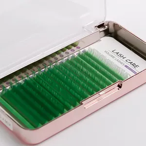 Extensions de cils volume mat vert - Fibre PBT coréenne, courbure C, 25 mm, longueurs mixtes - Product Image 2