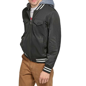 เสื้อแจ็กเก็ตเบสบอลสำหรับผู้ชายเสื้อแจ็กเก็ตเบสบอลวิทยาลัยดีไซน์โลโก้แบบลำลองแนวสตรีท OEM ตามสั่ง - Product Image 3