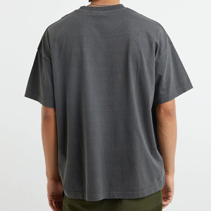 Automne été surdimensionné épais t-shirt à col rond pour hommes 100% coton Logo personnalisé conception vierge - Product Image 3