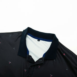 Tendance hommes unisexe 220gsm pour Polo T-Shirt tissu tricoté de haute qualité personnalisable col dur Anti-rétrécissement Anti-rides Soli - Product Image 3