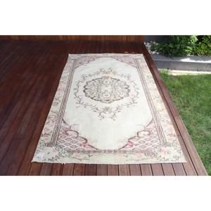 Turkish Area Rug 4.4x7.4 ft (135x226 cm), Vintage <b>Brown</b> Patchwork Rug - Product Image 1