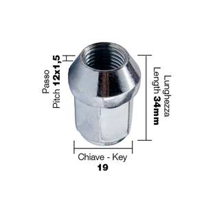 10 tuercas cerradas ch.19 12X1.5 l.34mm - Product Image 2