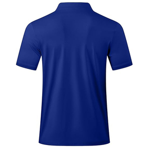 Logo personnalisé brodé respirant bouton sport hommes chemises de golf 100% coton tricoté à manches courtes anti-rides chemises de jeu - Product Image 5