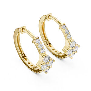 Pendientes de Diamantes Redondos de Oro Rosa de 14K para Mujer, Joyería de Uso Diario, Minimalista, de Lujo, Certificada, para Oficina, Novia, Aniversario - Product Image 5