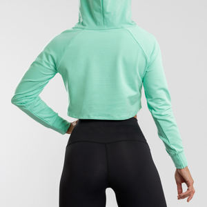 Nouveaux sweats à capuche courts pour femmes, style streetwear, arrivée hiver 2024 2025, légers, 100% polyester, prix bas - Product Image 6