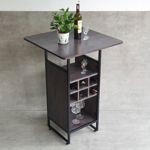 70x70x105cm Modern Luxury Square <b>Bar</b> <b>Table</b> with Wine Rack Rubberwood for Home Mall <b>Kitchen</b> Hotel-Contemporary BB016 Design - Product Image 3