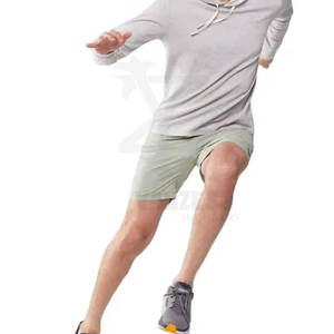 2023 pantalones cortos deportivos de verano de estilo callejero para hombre, pantalones cortos de entrenamiento antiarrugas con cierre de cintura elástica de algodón sólido - Product Image 5