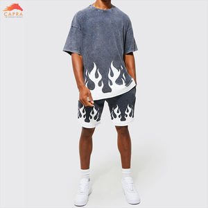 Venta al por mayor de fábrica de alta calidad lavado con ácido 180gsm espacios en blanco de algodón logotipo personalizado liso cuello redondo Camiseta - Product Image 2