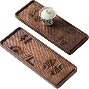 Assiette en bois carrée sculptée tendance minimaliste Design géométrique en bois naturel Snack Dish Artisan Tray for Home Decor Dining - Product Image 2
