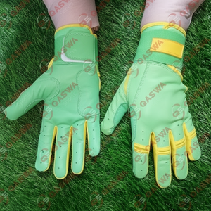 Black Leather Baseball Batting Gloves Elite Grip Eco Friendly Custom <b>Logo</b> Ambidextrous Hook Loop Closure High Quality Sports - Product Image 2