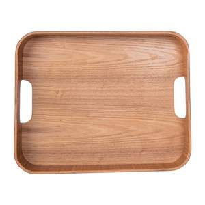 Plateau à thé en bois avec bord sculpté pour une présentation de salle à manger élégante Plateau en bois pour une utilisation moderne dans la cuisine et la vie - Product Image 5