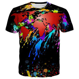 Camiseta de Manga Corta para Hombre, Cuello Redondo, 100% Algodón, Corte Regular, Estampado de Serigrafía Colorido, Informal de Verano - Product Image 4