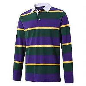 Polo de algodón puro, camiseta de solapa de manga larga para hombre transpirable que absorbe el sudor, camiseta de mediana edad - Product Image 1