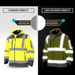 Veste en polyester et nylon imperméable à l'eau avec logo de gilet de sécurité coupe-vent pour hommes sur mesure - Product Image 4