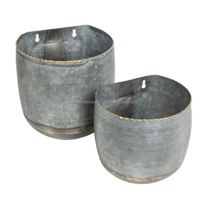 Jardinières galvanisées Fournitures de gros Ensemble de deux jardinières Métal Maison Intérieur Décoration moderne Pots de fleurs Jardinière de jardin - Product Image 6