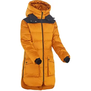 Parka con Logo personalizado para mujer, abrigos acolchados gruesos y cálidos, ropa acolchada de talla grande con capucha de burbuja, 2023