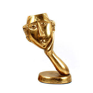 Sculpture de visage en aluminium coulé de vente chaude avec finition antique en laiton doré Sculptures antiques personnalisées pour la décoration intérieure - Product Image 4