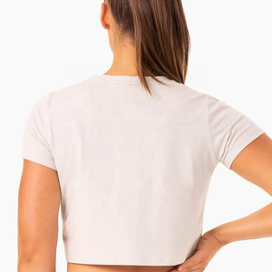 Wholesale Sports <b>Women</b> 100% Cotton Workout Crop <b>Tops</b> for Gym <b>Women</b> Running Fitness Workout Crop <b>Tops</b> High Quality - Product Image 3
