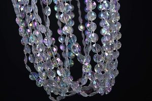Grand lustre de mariage à 4 niveaux, lustre en faux cristal irisé et perlé, 24 "de large 3 pieds de long, excellente idée pour mariage - Product Image 5