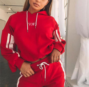 New Women's Casual Wear Drawstring Waist Custom Red Striped Trendy Women Sweatpants Winter Wear Women Sweatpants - Product Image 5