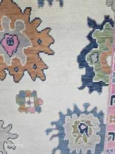 Vert clair Wt tapis Oushak traditionnel moderne tricoté à la main laine 9x12 marine corail 8x10 10x14 12x15 tapis tapis turc coloré - Product Image 5