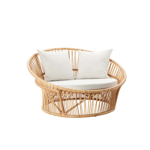 Canapé en rotin de jardin en bois massif acajou et teck Suar avec coussin Couleur naturelle Utilisation pour hôtel villa parc-101008 - Product Image 4
