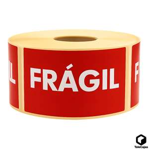Etiquetas Adhesivas Rojas 10x5 cm 'Fragil' Impermeables para Advertencia y Visibilidad en Paquetes de Envío y Almacenamiento - Product Image 4